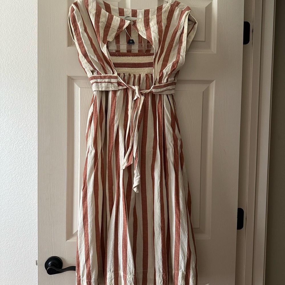 Free People Striped Maxi Skirt Set in Cream and Rust - Picture 2 of 7